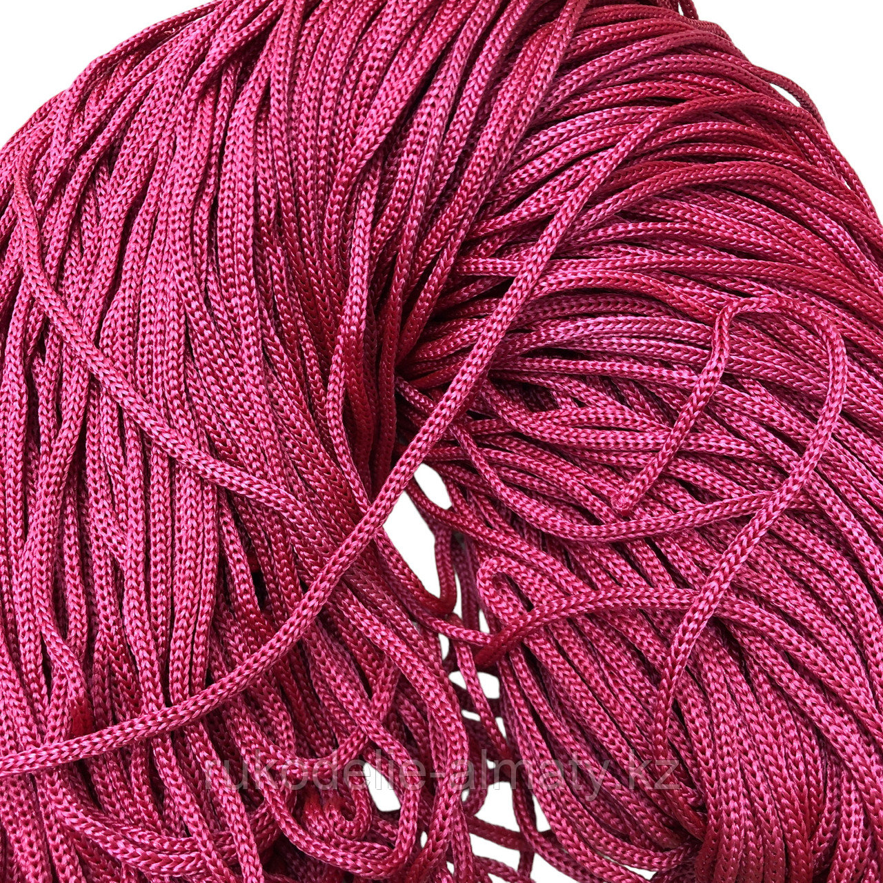 Полиэфирный шнур без сердечника, 3мм, пасма светло-вишневый - фото 8 - id-p85207540