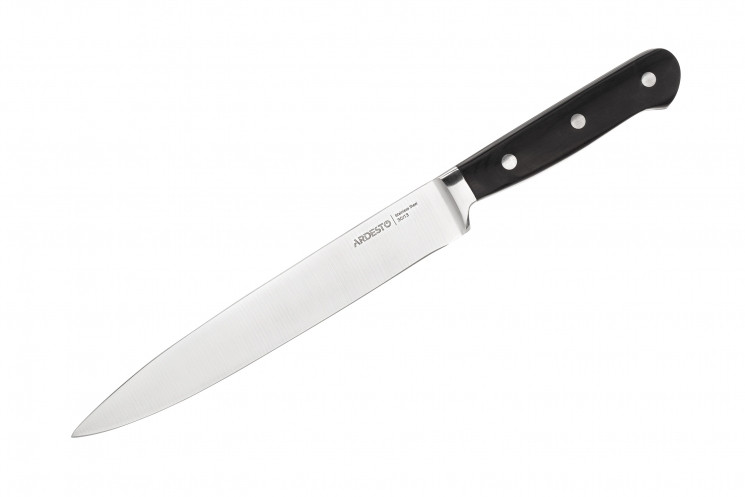 Кухонный нож слайсерный Ardesto Black Mars 32 см длина лезвия 20 3 см черный нерж.сталь дерево AR2032SW - фото 1 - id-p114876934