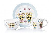 Набор детской посуды Ardesto Bunnies 3 пр. фарфор AR3456BS