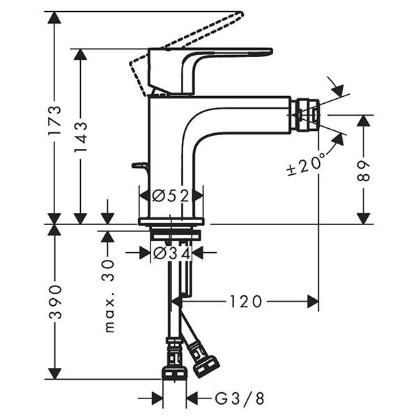 Смеситель для биде Hansgrohe Rebris S 72211670, черный - фото 2 - id-p115251942