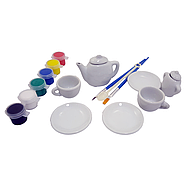 Помятая упаковка!!! 1406А Посуда керамическая раскраска Tea set ceramic party 25*21см, фото 3