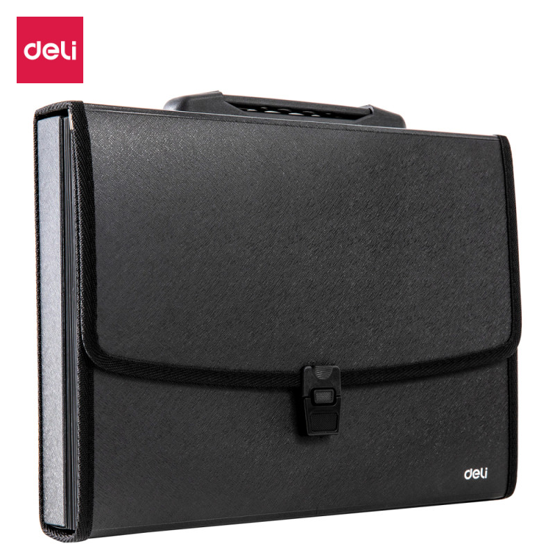 Папка-портфель DELI, А4, 7 отделений, 0,75 мм, черный, фото 1