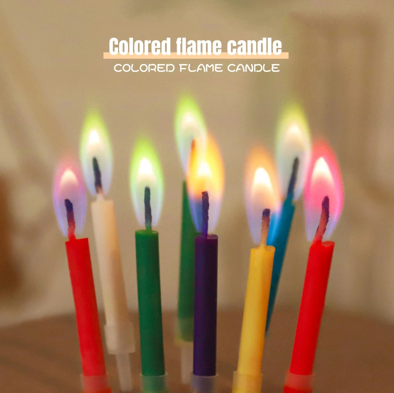 Свечи с разноцветным пламенем 6шт 6см - фото 5 - id-p115262782