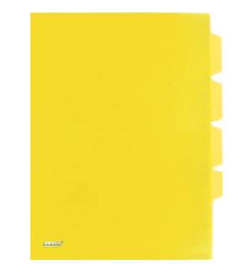 Папка-уголок A4 с тремя отделениями прозрачная желтая 0.18 мм.  Proff