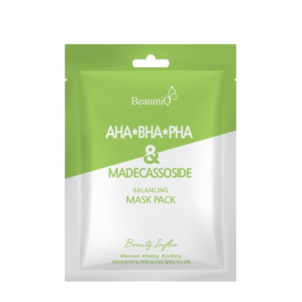 Маска для лица BeaumiQ Mask Pack AHA/BHA/PHA&Madecassoside с кислотами и мадекассосидом 23 мл