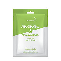 Маска для лица BeaumiQ Mask Pack AHA/BHA/PHA&Madecassoside с кислотами и мадекассосидом 23 мл