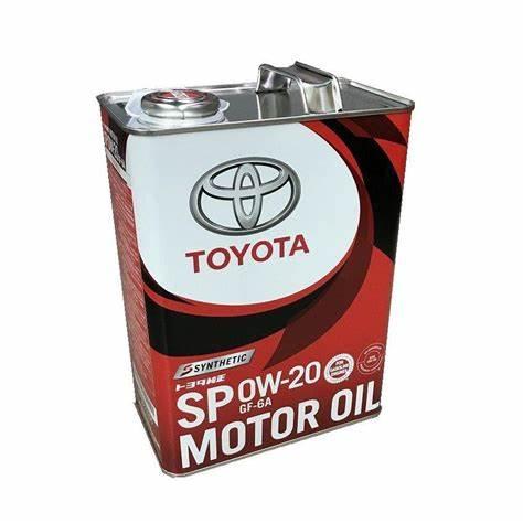 Масло моторное синтетическое TOYOTA MOTOR OIL SP/GF-6A 0W-20 4л, фото 1