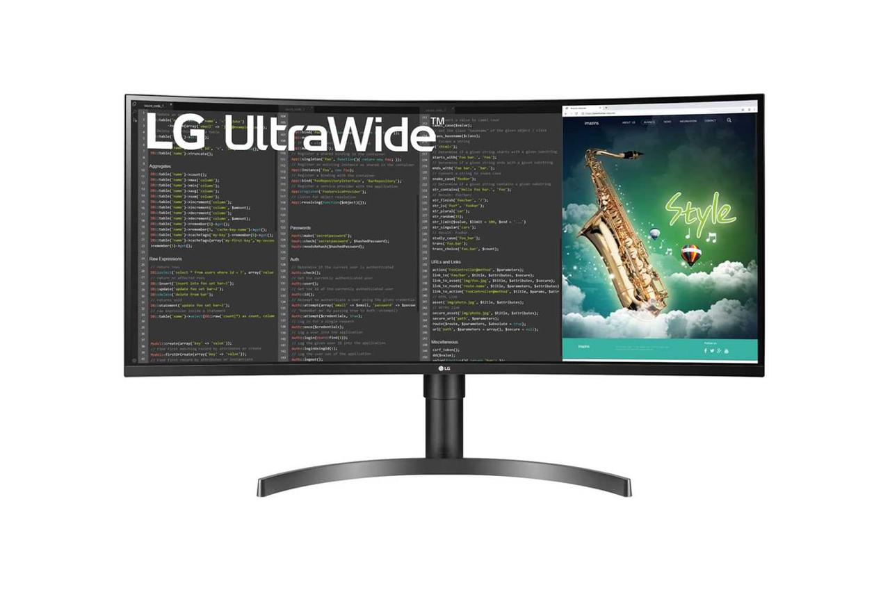 LG 35WN75C-B Монитор UltraWide 35'' UWQHD 3440x1440 VA, 21:9, 2xHDMI, DP, USB-Hub, 5ms, Curved, Speakers