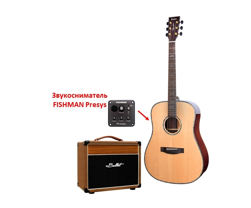 Электроакустическая гитара Kaysen K-X850SS NEQ+комбо - фото 1 - id-p104409127