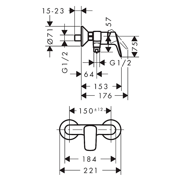 Смеситель для душа Hansgrohe Logis 71600000 - фото 2 - id-p115264514