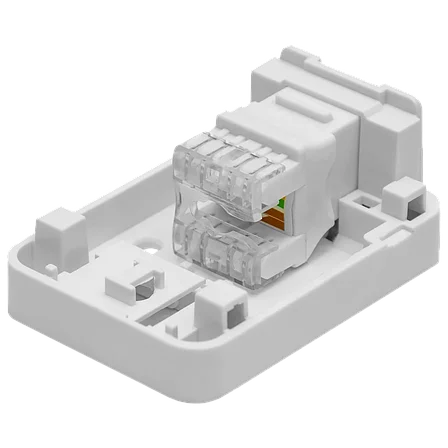 Розетка настенная телекоммуникационная OK-1-Keystone без модуля, фото 2