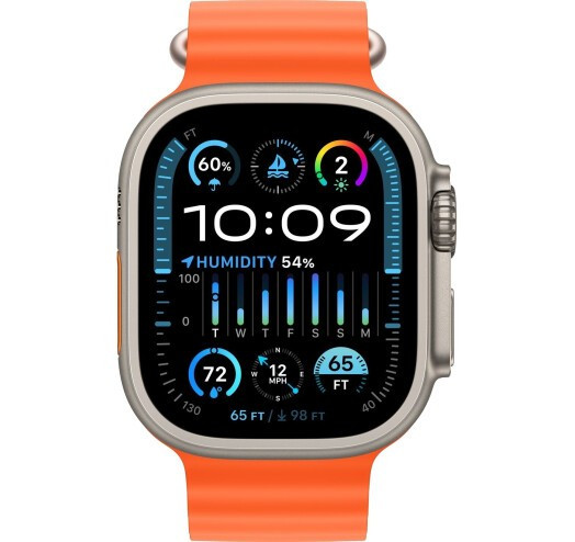 Apple Watch Ultra 2 GPS + Cellular 49mm Titanium Case with Orange Ocean Band - фото 1 - id-p112954692
