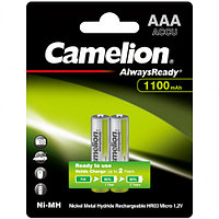 CAMELION Аккумулятор AlwaysReady Ni-MH Rechargeable AAA 1.2V 1100 mAh 2 шт. батарейка (NH-AAA1100ARBP2)