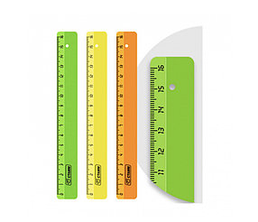 Линейка СТАММ "Neon" 16 см, неоновые цвета