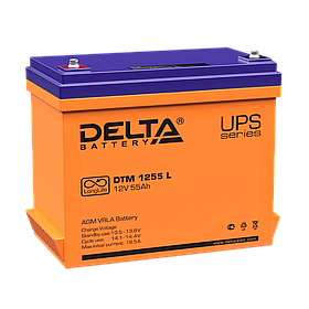Delta аккумуляторная батарея DTM 1255 L (12 лет) 55Ah