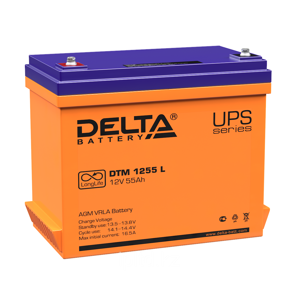 Delta аккумуляторная батарея DTM 1255 L (12 лет) 55Ah - фото 1 - id-p3062274