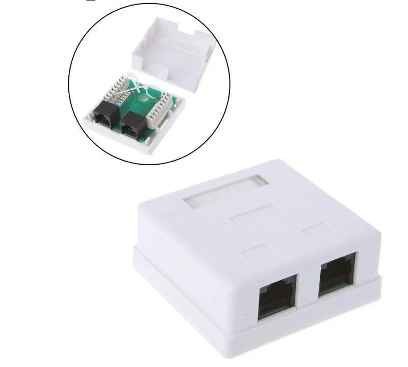 Розетка настенная телекоммуникационная 2 Модуля OK-2-RJ45 (с модулем) - фото 1 - id-p115272209