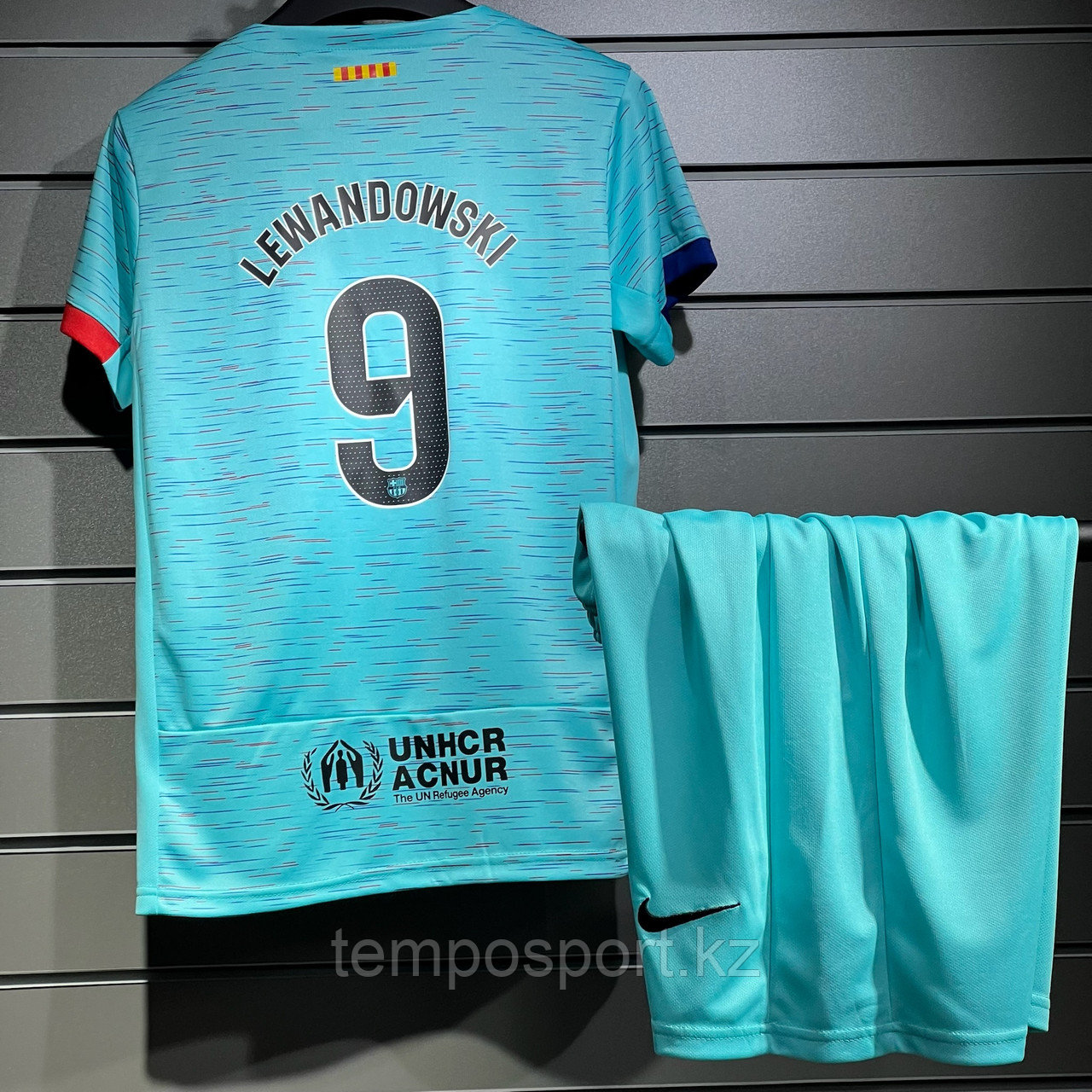 Форма футбольная Barcelona Lewandowski 9 гостевая детская - фото 2 - id-p115273565