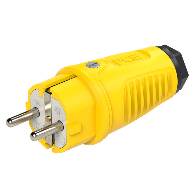 PCE Вилка кабельная 16A/250V/2P+E/IP54 корпус желтый, маркер черный