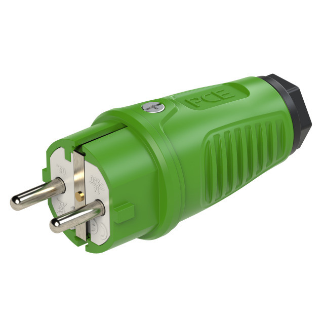 PCE Вилка кабельная 16A/250V/2P+E/IP54 корпус зеленый, маркер черный