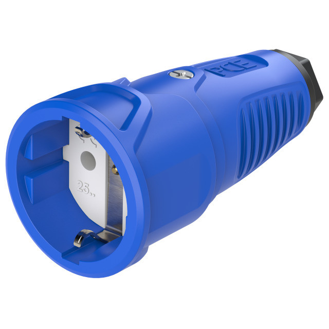 PCE Розетка кабельная 16A/250V/2P+E/IP20 корпус синий, маркер черный