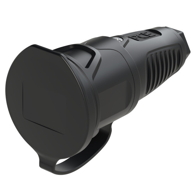 PCE Розетка кабельная 16A/250V/2P+E/IP54 корпус крышка черный, маркер черный