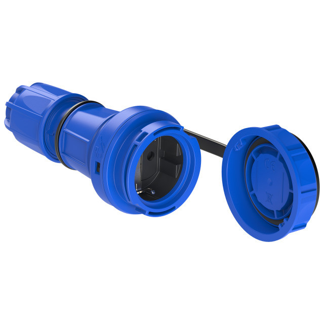 PCE Розетка кабельная 16А/250V/2P+E/IP68 NAUTILUS (с защитой)