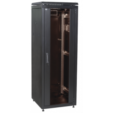 ITK Шкаф сетевой 19" LINEA N 18U 600х600 мм стеклянная передняя дверь черный - фото 1 - id-p70998655