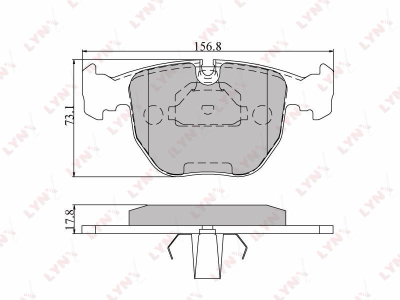 Колодки тормозные дисковые | перед | LYNXauto BD1401 - фото 2 - id-p114620918