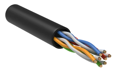 Кабель сетевой COMTEQ-FTP-Cat.5e-4х2х0,51 ПВП-трос 305м/упак. (100% OFC, с тросом для внешней прокладки), фото 1