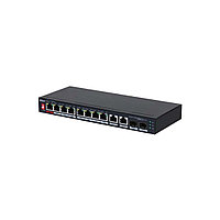 Коммутатор Dahua DH-PFS3210-8ET2GF-96 - Сетевой управляемый коммутатор с 8 портами Ethernet и 2 портами SFP.