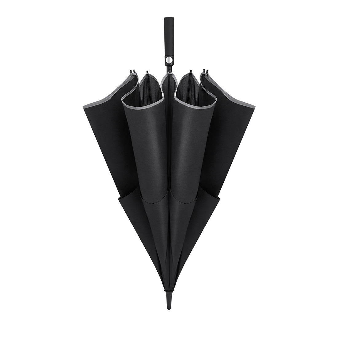 Зонт NINETYGO двухслойный ветрозащитный гольф автоматический черный - фото 2 - id-p115268008