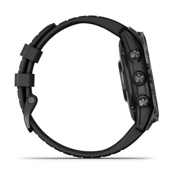 Garmin fenix 7 Pro - Sapphire Solar Edition Smartwatch - Carbon Grey DLC Titanium with Black Band (47mm) - фото 4 - id-p115278998