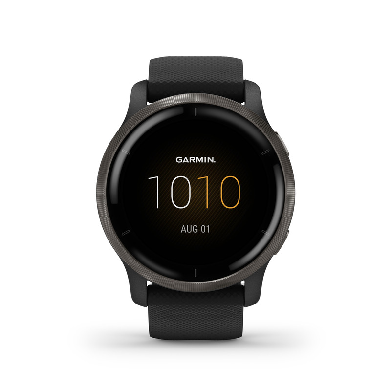 Garmin Venu 2 45mm Slate Stainless Steel Bezel with Black Case & Silicone Band - фото 8 - id-p115279015