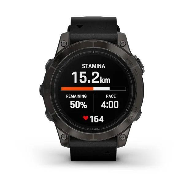 Garmin epix Pro (Gen 2) - Sapphire Edition Smartwatch - Carbon Grey DLC Titanium with Black Leather Band - фото 6 - id-p115279026