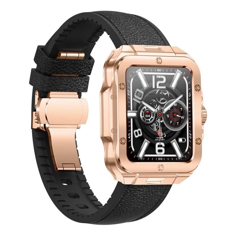 Swiss Military Alps 2 Smartwatch with Rose Gold Frame and Black Leather Strap - фото 2 - id-p115279033