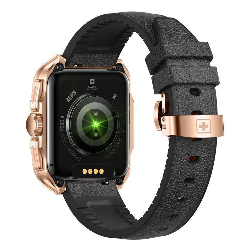 Swiss Military Alps 2 Smartwatch with Rose Gold Frame and Black Leather Strap - фото 4 - id-p115279033