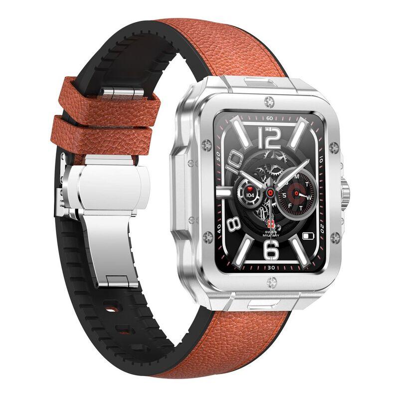 Swiss Military Alps 2 Smartwatch with Silver Frame and Brown Leather Strap - фото 2 - id-p115279040