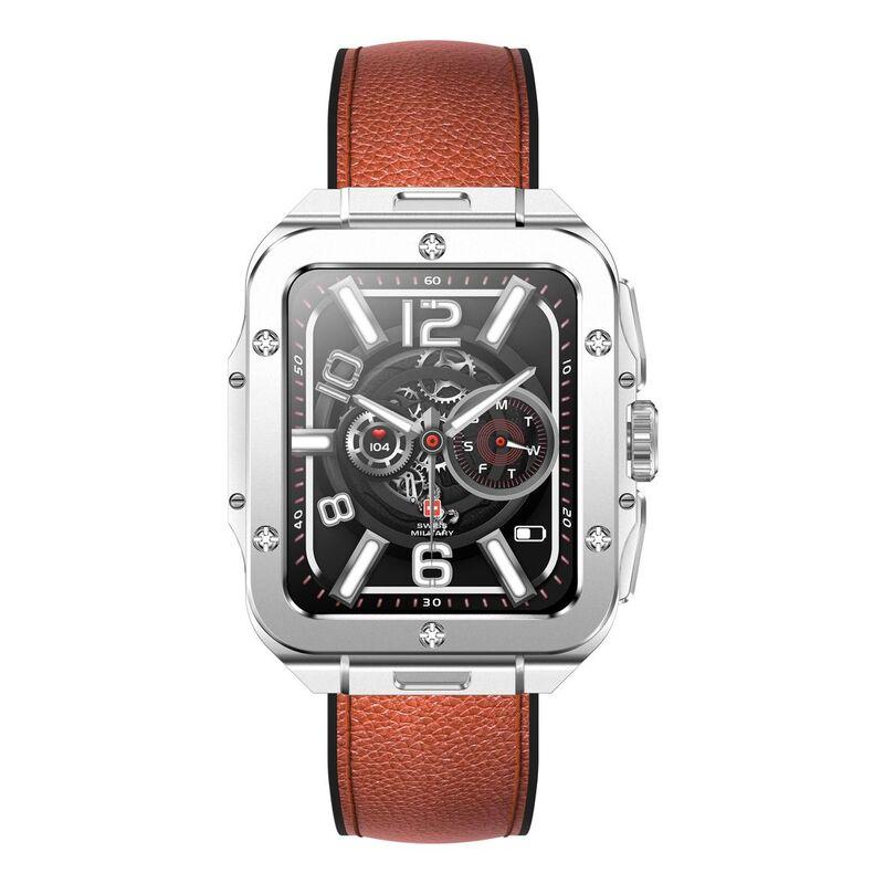 Swiss Military Alps 2 Smartwatch with Silver Frame and Brown Leather Strap - фото 3 - id-p115279040