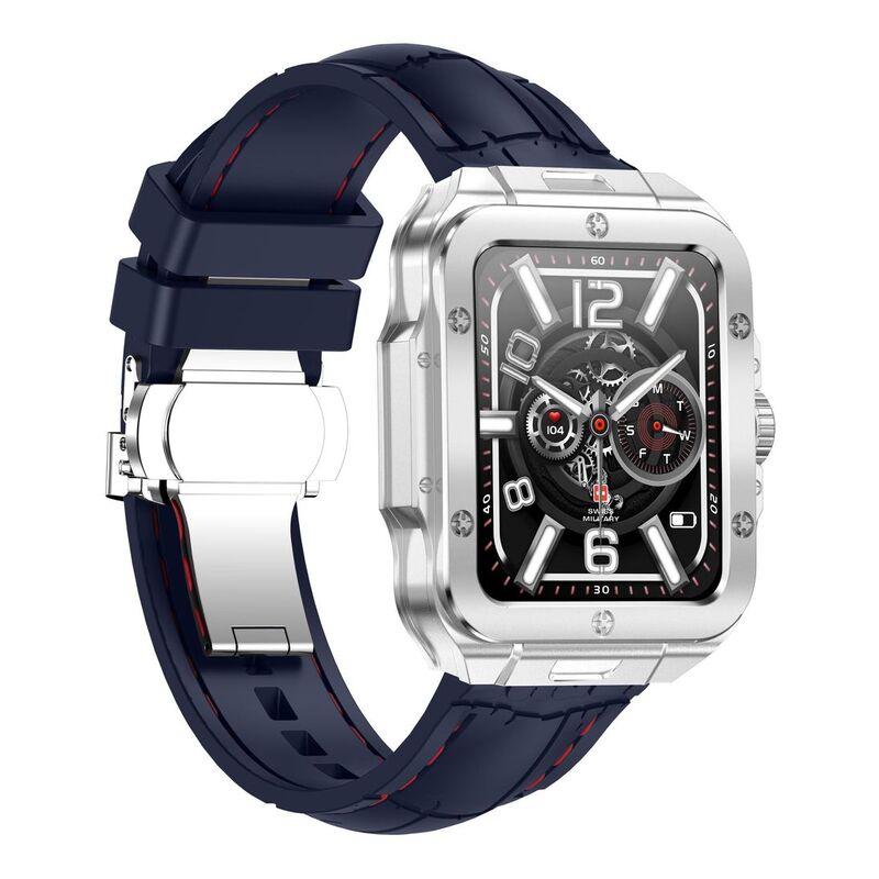 Swiss Military Alps 2 Smartwatch with Silver Frame and Blue Silicon Strap - фото 2 - id-p115279042