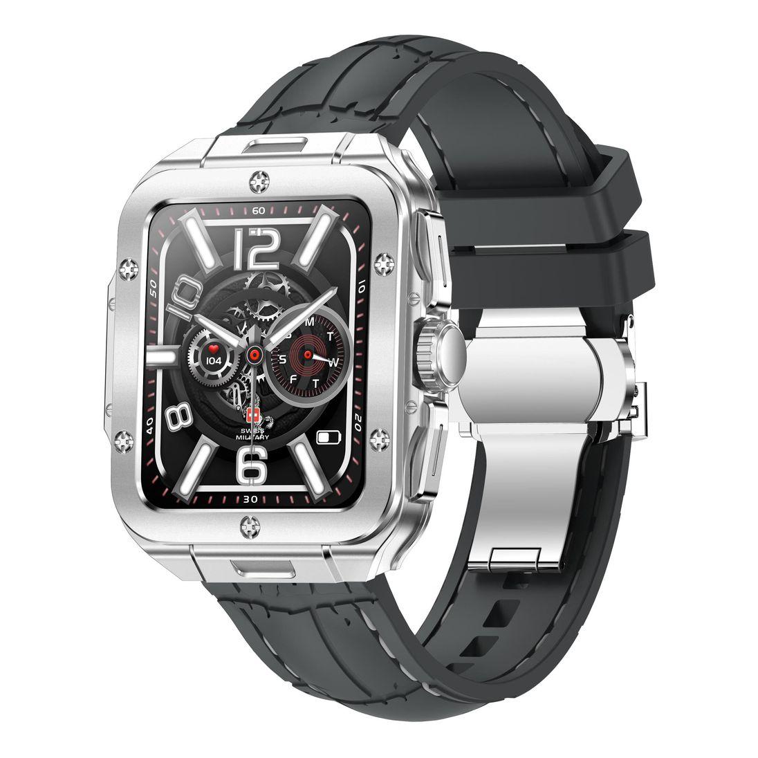 Swiss Military Alps 2 Smartwatch with Silver Frame and Grey Silicon Strap - фото 1 - id-p115279043