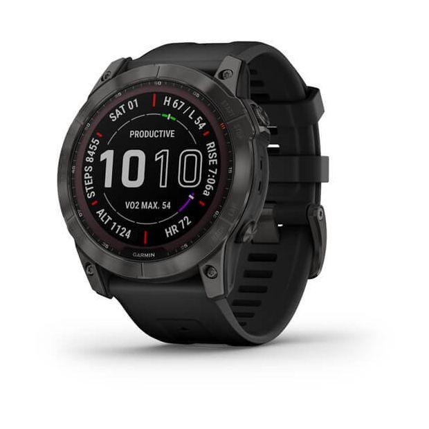 Garmin Fenix 7X Sapphire Solar 51Mm Carbon Grey DLC Titanium with Black Band Smartwatch