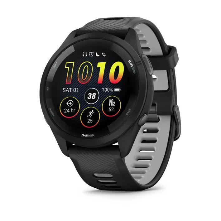 Garmin Forerunner 265 Smartwatch - Black Bezel And Case With Black/Powder Gray Silicone Band - фото 1 - id-p115279047