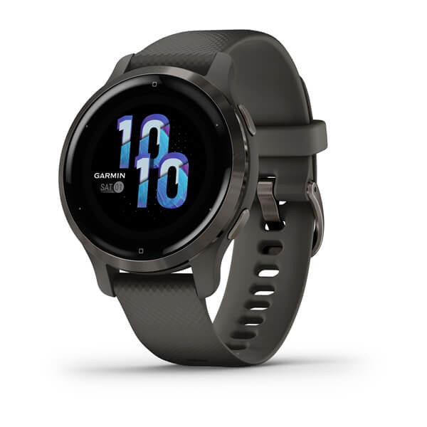 Garmin Venu 2S 40mm Slate Stainless Steel Bezel with Graphite Case & Silicone Band - фото 2 - id-p115279048