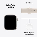 Apple Watch SE (2023) GPS 44mm Starlight Aluminium Case with Starlight Sport Band - M/L, фото 8