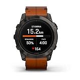 Garmin epix Pro (Gen 2) - Sapphire Edition Smartwatch - Carbon Grey DLC Titanium with Chestnut Leather Band, фото 6