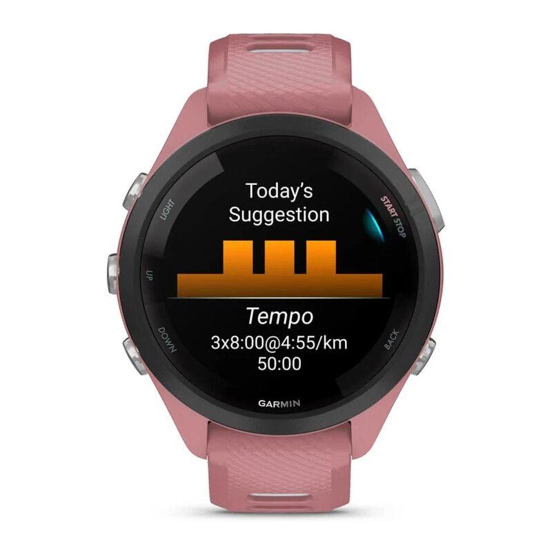 Garmin Forerunner 265S Smartwatch - Black Bezel With Light Pink Case And Light Pink/Powder Grey Silicone Band - фото 3 - id-p115279088