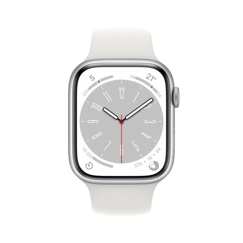 Apple Watch Series 8 GPS 41mm Silver Aluminum Case with White Sport Band - фото 2 - id-p115279101