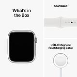 Apple Watch Series 8 GPS 41mm Silver Aluminum Case with White Sport Band, фото 7