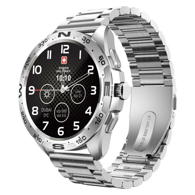 Swiss Military SM-WCH-DOM1-M-SIL Round Smartwatch - Silver Frame/Silver Metal Strap - фото 4 - id-p115279114